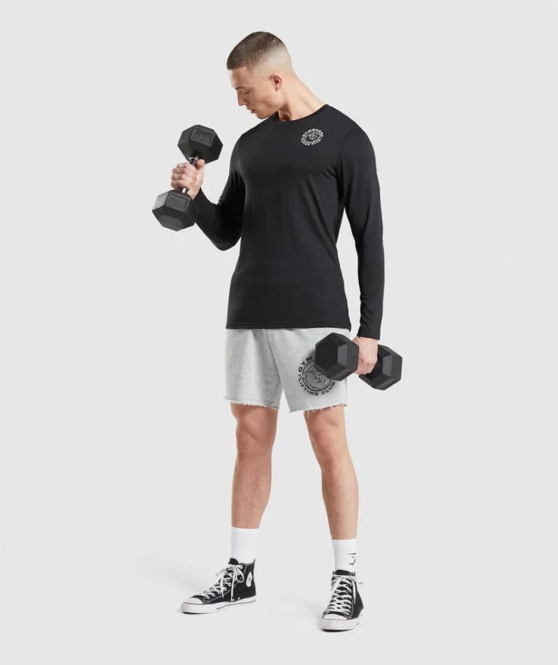 Koszulki Gymshark Legacy Long Sleeve Męskie Czarne | PL 934MKY